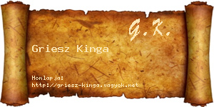 Griesz Kinga névjegykártya